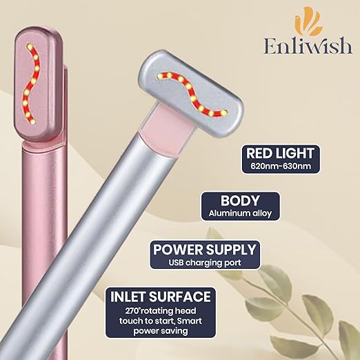 4-in-1 Red Light Therapy Face Wand with EMS Microcurrent